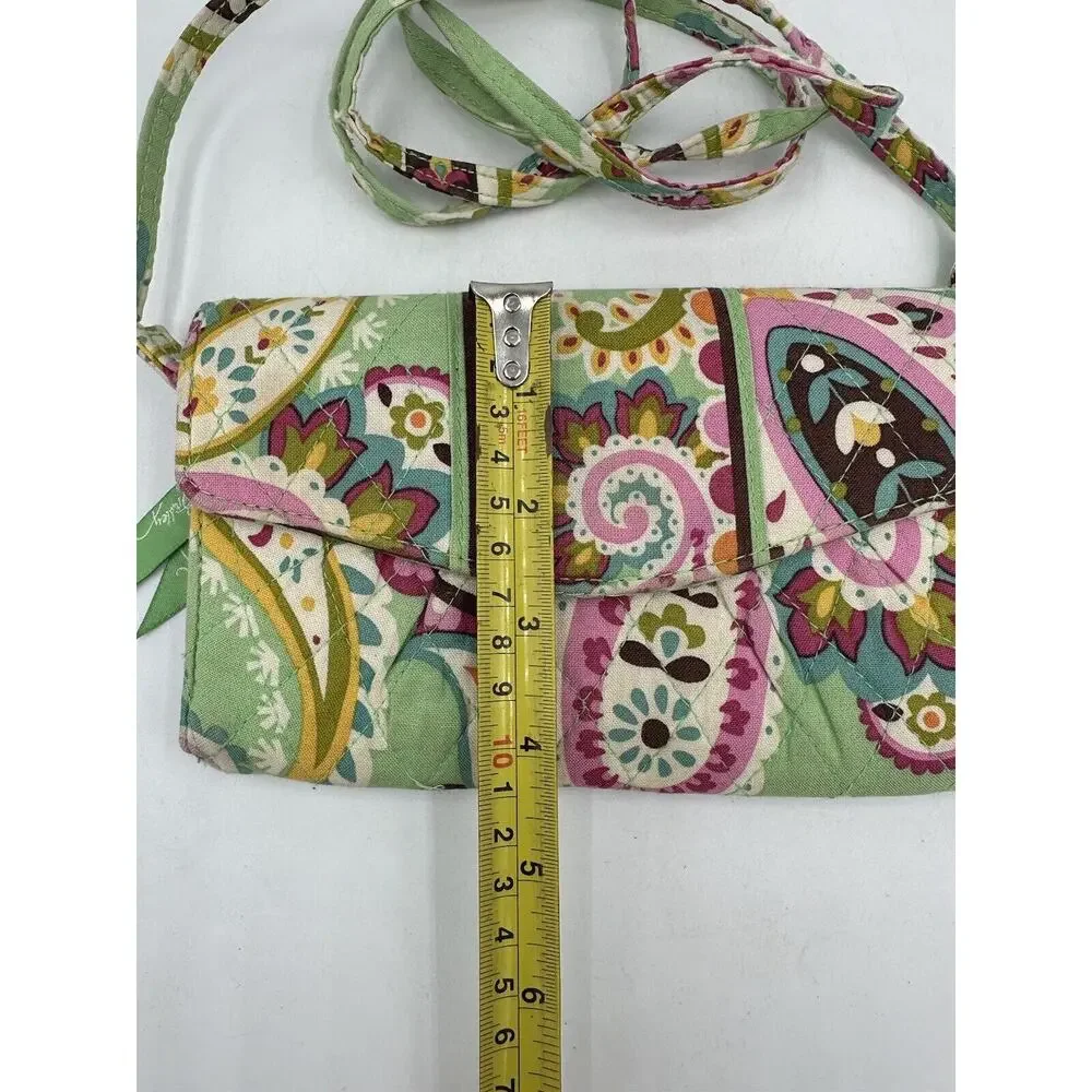 Vera Bradley Tutti Frutti Crossbody Small Wallet Paisley Messenger Purse Bag